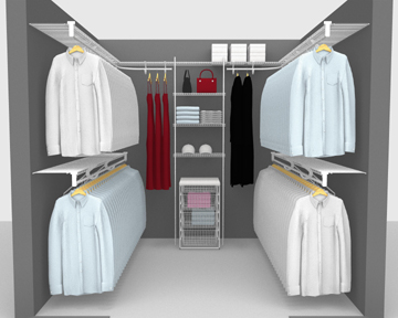 Walk In Wardrobe Packages - Between 6'/ 1.83m and 8'/ 2.44m Square