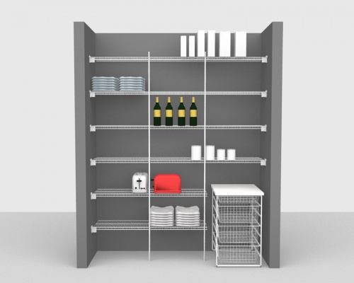 Fixed Mount Package 2 - CloseMesh shelving up to 1,83m/ 6' wide