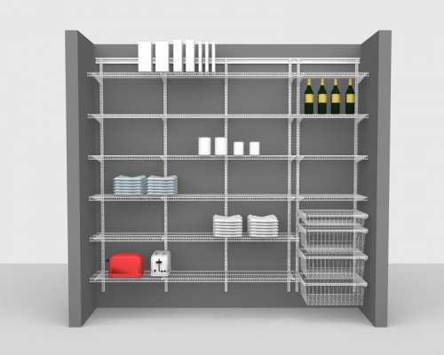 Adjustable Package 2 - ShelfTrack with CloseMesh shelving up to 2,44m/ 8' wide