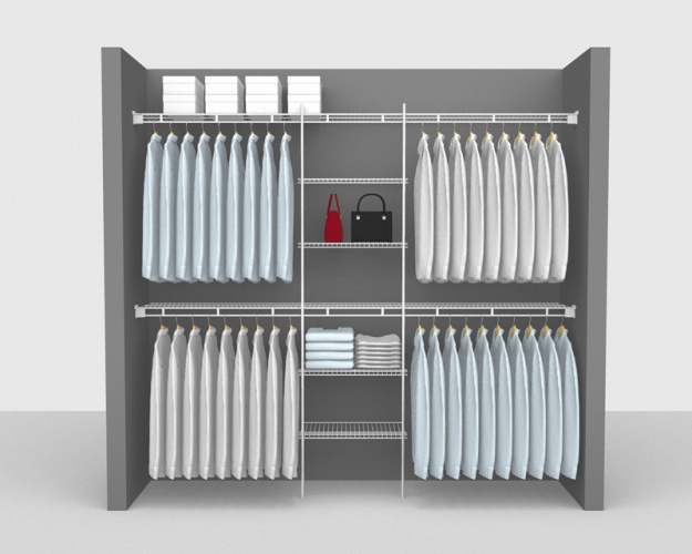 Fixed Mount Package 6 - Shelf & Rod shelving up to 2,44m/ 8' wide