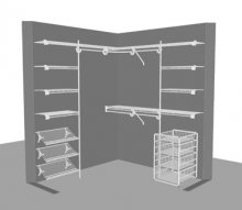 'L' Shape Closet 1 - 1.83m x 1.83m / 6' x 6'