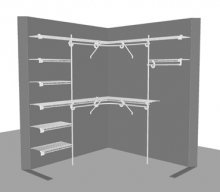 'L' Shape Closet 2 - 1.83m x 1.83m / 6' x 6'