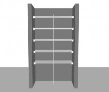 Pantry/ Larder layout 1, 1.22m / 4' wide