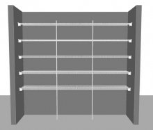 Pantry/ Larder layout 1, 2.44m / 8' wide
