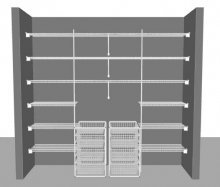Pantry/ Larder layout 3, 2.44m / 8' wide