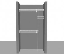 Reach in Closet layout 1, 1.22m / 4' wide