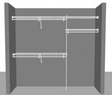 Reach in Closet layout 1, 2.44m / 8' wide
