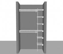 Reach in Closet layout 2, 1.22m / 4' wide