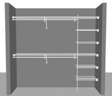 Reach in Closet layout 2, 2.44m / 8' wide