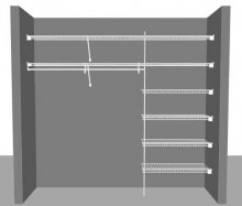 Reach in Closet layout 3, 2.44m / 8' wide