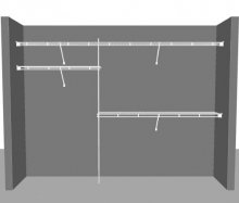 Closet layout 1, 3.05m / 10' wide Shelf & Rod