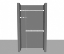 Closet layout 1, 1.22m / 4' wide Shelf & Rod