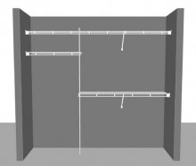 Closet layout 1, 2.44m / 8' wide Shelf & Rod