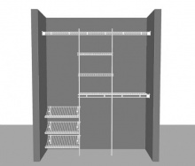 Closet layout 10, 1.83m / 6' wide Shelf & Rod