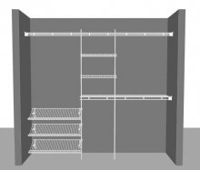 Closet layout 10, 2.44m / 8' wide Shelf & Rod