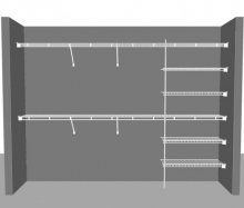 Closet layout 2, 3.05m / 10' wide Shelf & Rod