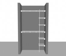 Closet layout 2, 1.22m / 4' wide Shelf & Rod