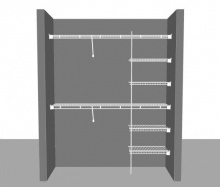Closet layout 2, 1.83m / 6' wide Shelf & Rod