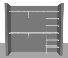 Closet layout 2, 2.44m / 8' wide Shelf & Rod