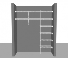 Closet layout 3, 1.83m / 6' wide Shelf & Rod
