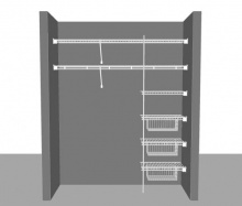 Closet layout 7, 1.83m / 6' wide Shelf & Rod