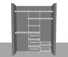 Closet layout 8, 1.83m / 6' wide Shelf & Rod