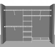 Closet layout 9, 3.05m / 10' wide Shelf & Rod