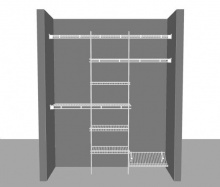 Closet layout 9, 1.83m / 6' wide Shelf & Rod