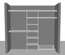 Closet layout 9, 2.44m / 8' wide Shelf & Rod