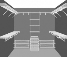 Walk in closet layout 3, 2.44m / 8' square
