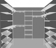Walk in closet layout 4, 2.44m / 8' square