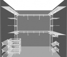 Walk in closet layout 6, 2.44m / 8' square