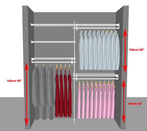 Low height. Closetmaid 2854 проволочный стеллажный кронштейн, 16", белый. Wardrobe Dimensions. Hang STH in the Wardrobe.