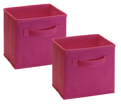 1504 2 Pack Mini Fabric Drawers Fuchsia