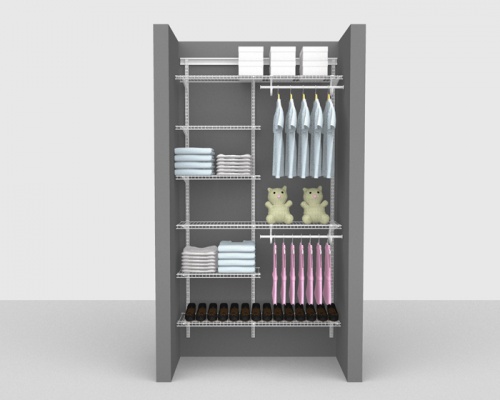 Adjustable Kids Package 4 - ShelfTrack with SuperSlide shelving up to 1,22m/ 4' wide