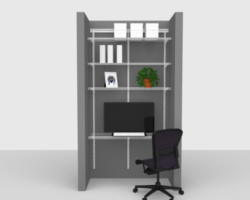 Adjustable Office Package 2 - ShelfTrack with Linen shelving up to 1,22m/ 4' wide