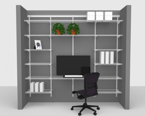 Adjustable Office Package 1 - ShelfTrack with Linen shelving up to 2,44m/ 8' wide
