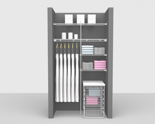 Fixed Mount Bathroom Package 2 - Shelf & Rod shelving up to 1,22m/ 4' wide