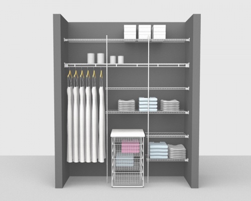 Fixed Mount Bathroom Package 2 - Shelf & Rod shelving up to 1,83m/ 6' wide
