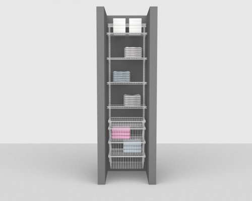 Adjustable Bathroom Package 2 - ShelfTrack with Linen shelving up to 0,61m/ 2' wide