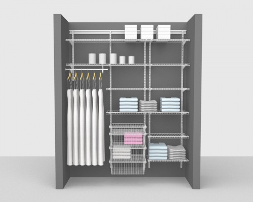 Adjustable Bathroom Package 2 - ShelfTrack with 'All Purpose' Linen shelving up to 1,83m/ 6' wide