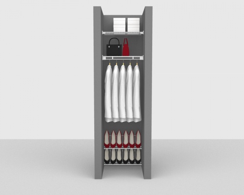 Fixed Mount Cloakroom Package 2 - Shelf & Rod shelving up to 0,61m/ 2' wide