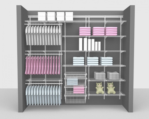 Adjustable Kids Package 6 - ShelfTrack with SuperSlide shelving up to 2,44m/ 8' wide