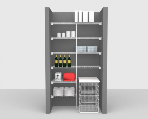 Fixed Mount Package 2 - CloseMesh shelving up to 1,22m/ 4' wide
