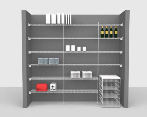 Fixed Mount Package 2 - CloseMesh shelving up to 2,44m/ 8' wide
