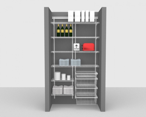 Adjustable Package 2 - ShelfTrack with CloseMesh shelving up to 1,22m/ 4' wide