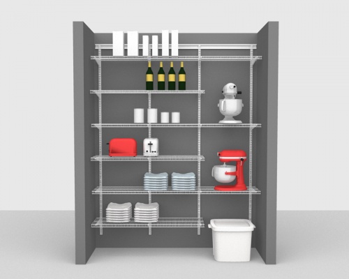 Adjustable Package 4 - ShelfTrack with CloseMesh shelving up to 1,83m/ 6' wide