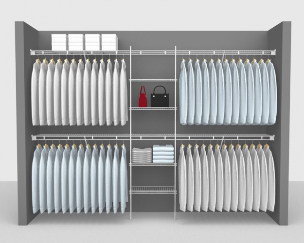 Fixed Mount Package 6 - Shelf & Rod shelving up to 2,74m/ 9' wide