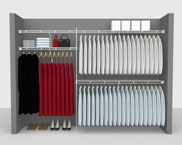Fixed Mount Package 1 - Shelf & Rod shelving up to 2.74m/ 9' wide