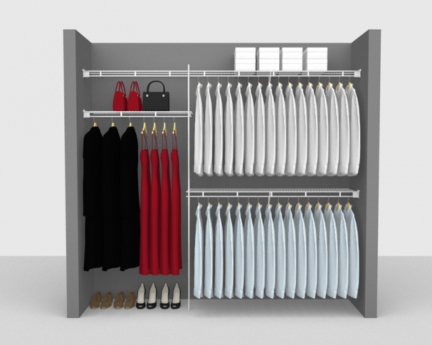 Fixed Mount Package 1 - Shelf & Rod shelving up to 2,44m/ 8' wide